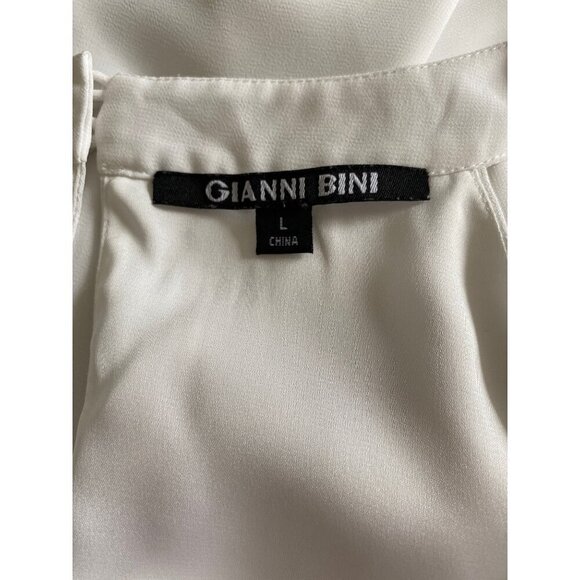 Gianni Bini White Blouson Halter Mini Dress, Sleeveless Juniors Size L - Picture 8 of 9